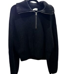 & other stories black 1/4 zip. Size M. EUC!